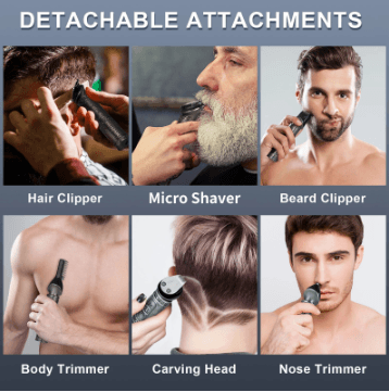 Hatteker 6 in 1 hair clipper sets hair trimmer hair cutting  USB charging electric shaver RFC-5618 - HATTEKER