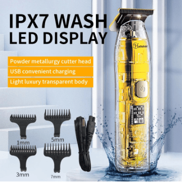 HATTEKER Cordless electric hair trimmer powerful beard hair clipper