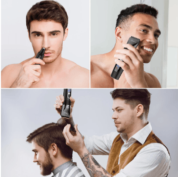 HATTEKER Pro Hair Clipper Multifunction  Stainless steel Blade Hair Trimmer Nose Hair Beard