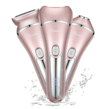 Load image into Gallery viewer, HATTEKER Electric Epilator Hair Removal for Women 3 in 1 Shaver for Legs Arms Underarms Bikini Public Rechargeable
