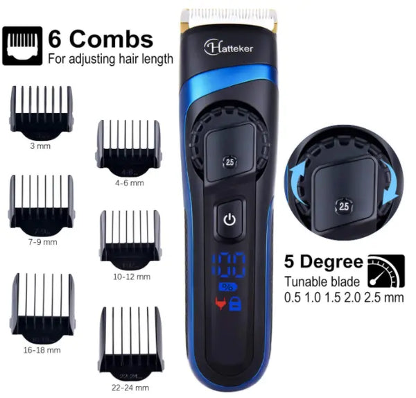 Hatteker All in One Hair Trimmer Clipper Body Cordless Waterproof - HATTEKER