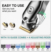 Load image into Gallery viewer, Hatteker Clipper Hair Trimmer Barber Clipper  Beard Nose Hair Cutting Grooming Kit Professional IPX7 Waterproof - HATTEKER
