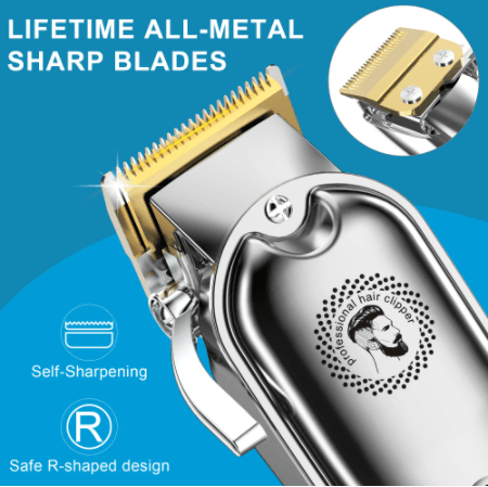 Hatteker Clipper Hair Trimmer Barber Clipper Beard Nose Hair Cutting Grooming Kit Professional IPX7 Waterproof