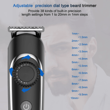 Hatteker 6 in 1 Waterproof Cordless Rechargeable Beard Trimmer Hair Clipper Hair Trimmer Grooming RFC-591605 - HATTEKER