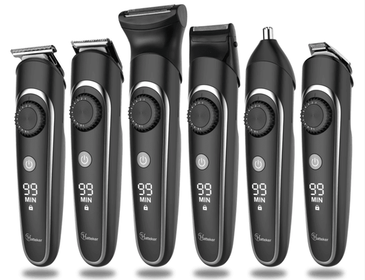 Hatteker 6 in 1 Waterproof Cordless Rechargeable Beard Trimmer Hair Clipper Hair Trimmer Grooming RFC-591605 - HATTEKER