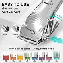 Load image into Gallery viewer, Hatteker Hair Clipper Cordless Professional with 8 Colorful Combs (Silver) - HATTEKER
