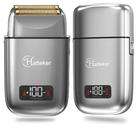 Hatteker Pro Shaver Bald Head Metal Double Foil Titanium Electric Razor Rechargeable - HATTEKER