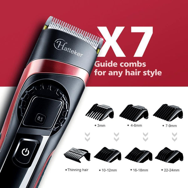 HATTEKER Professional Hair clippers Rechargeable Electric Hair Trimmer 692A - HATTEKER