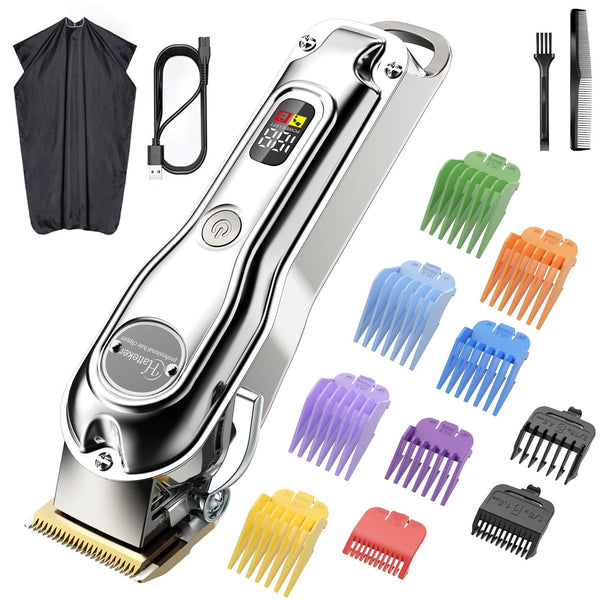 HATTEKER Professional Hair Trimmer Cordless Barbers Grooming Kit Rechargeable RFC-696A - HATTEKER
