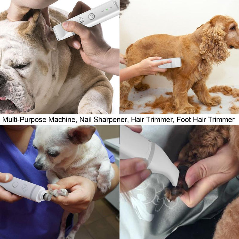 HATTEKER 3 IN 1 Pet Grooming Machine Dog Cat Hair Trimmer USB Rechargeable - HATTEKER