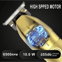 Load image into Gallery viewer, Hatteker Hair Clippers 0.1mm Beard Trimmer Cordless Gold Portable Rechargeable - HATTEKER
