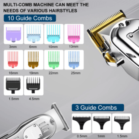 Hatteker Professional Electric Hair clipper Metal Hair Cutter 2 machines Set Cordless - HATTEKER