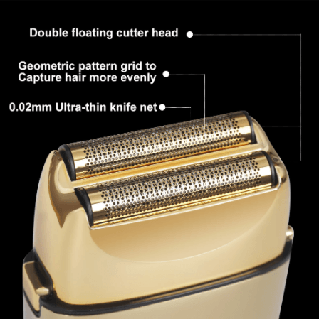 Hatteker Pro Shaver Bald Head Metal Double Foil Titanium Electric Razor Rechargeable - HATTEKER