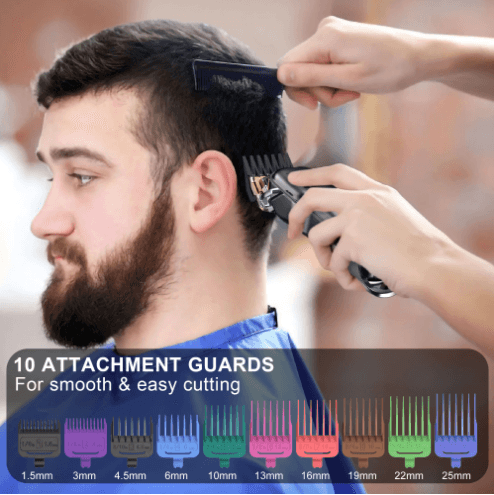 HATTEKER Hair Clipper Mens Beard Trimmer Professional Cordless Rechargeable 696C - HATTEKER