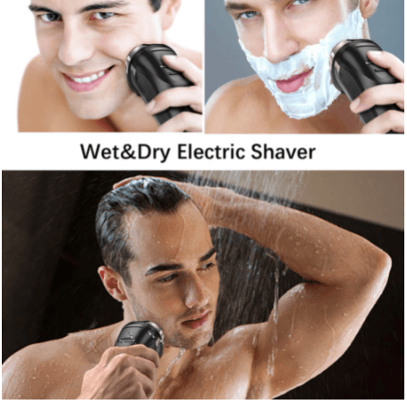 HATTEKER Electric Razor Wet & Dry Mens Electric Shaver with Pop-up 3D Rechargeable Rotary Shaver - HATTEKER